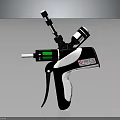 Black And White Tactical Weapon With Scope Green Indicator Light And Barcode Label 3d model