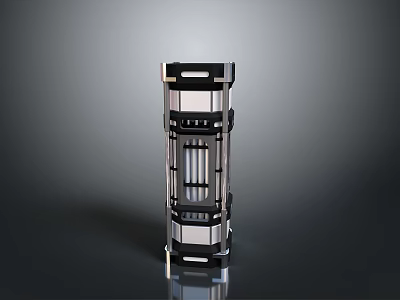 Scenic Outdoor Scene With Modern Metal Tower Structure And Gray Background 3d model