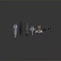 Futuristic Spaceship Models With Various Designs And Detailed Colorful Structures