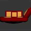 Vibrant Kids Soft Furniture With Red Frame Yellow Play Area And Comfortable Design