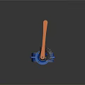 Blue Butterfly Valve With Red Handle And Industrial Metal Body Design