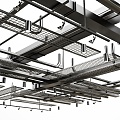 Industrial LOFT Pipe Ceiling Pipe Bare Top Air Conditioning Fire Pipe 3d model