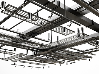 Industrial LOFT Pipe Ceiling Pipe Bare Top Air Conditioning Fire Pipe 3d model