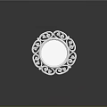 White Circular Decorative Mirror With Intricate Carved Frame For Home Decoration