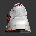 White Casual Sports Shoes With Red Accents And 1987 Logo