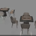 Board Game Entertainment Interior Featuring Mahjong Tables And Surrounding Chairs Setup