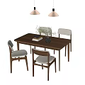 Dining table and chair combination 3d model