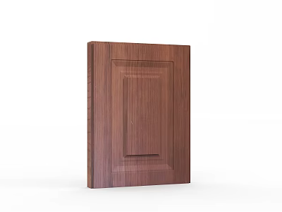 Classic Wooden Hinged Door With Panel Design And Brown Finish 3d model