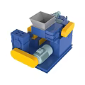 Blue And Yellow Industrial Processing Equipment With Motors And Rollers
