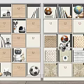 Stylish Wooden And White Bookcase With Storage Drawers Decorative Boxes Toys And Books