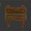 Rustic Wooden Sign With Natural Texture Metal Screws And Support Legs