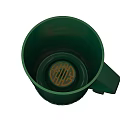 Shiny Green Cup With Handle And Decorative Patterns On The Body 3d model