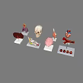 Abdominal Organs Anatomical Model Display With Skull Brain Leg And Heart Models On Stands