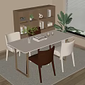 Modern Dining Table and Chair Combination Dining Table and Chair 3d model
