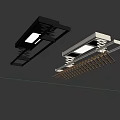 Ceiling Mounted Black And White Clothes Drying Racks With Multiple Hangers 3d model