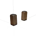 Two Brown Handcrafted Textured Wooden Blocks On White Background 3d model