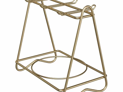 Gold Metal Cookware Holder For Organizing Kitchen Tools With Modern Design 3d model