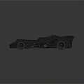 Sleek Batmobile With Bat Wing Design And Yellow Headlights On Metallic Finish