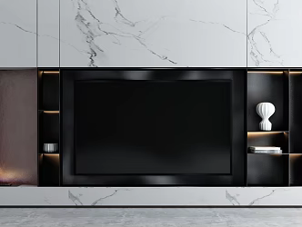 Modern TV Background Cabinet 3d model