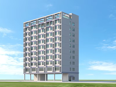 Aerial Planning of Modern High Rise Residential Building With Green Surroundings 3d model