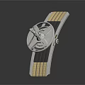 Mechanical Component Design With Silver Propeller And Black Gold Stripes