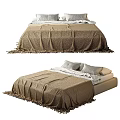 Cozy Double Bed Design With Soft Pillows Warm Blanket And Sturdy Frame