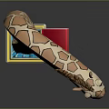 Spotted Giraffe Toy with Long Neck Popping Out of Colorful Box on Black Background
