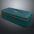 Vintage Blue Metal Toolbox With Handle Practical Storage For Daily Living Needs 3d model