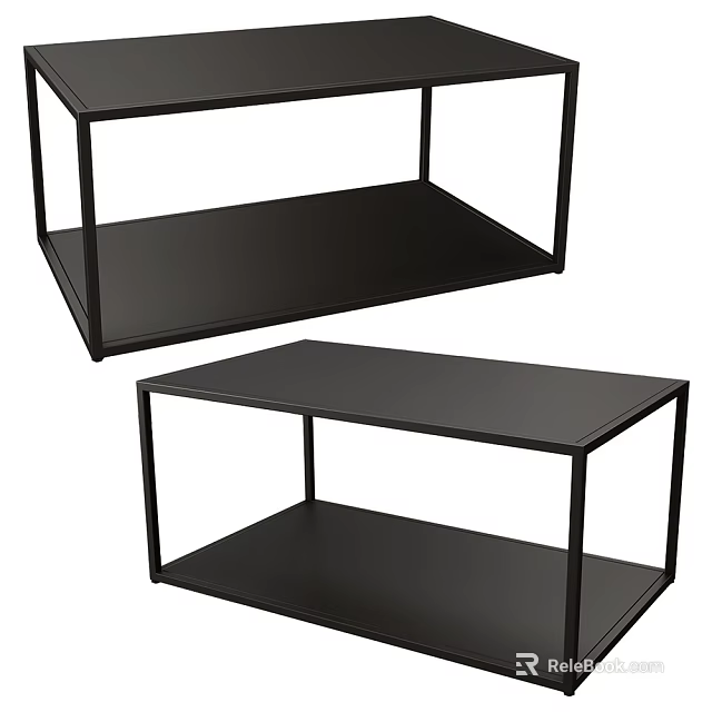 Modern Black Metal Frame Storage Shelving Unit With Open Design For Living Room 3d model 