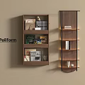 Middle Ancient Storage Rack Middle Ancient Style Storage Rack Bookshelf 3d model