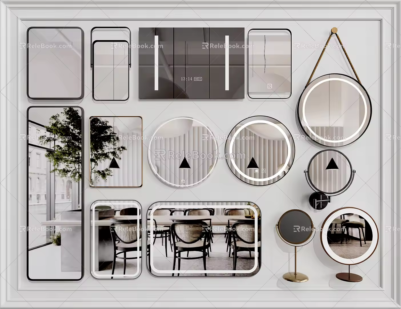 Modern mirror dressing mirror hanging mirror 3d model