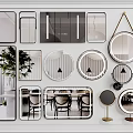 Modern mirror dressing mirror hanging mirror 3d model