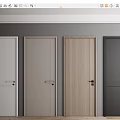 Modern Interior Hinged Doors With White Light Gray Wood Grain And Dark Gray Designs