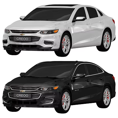 White And Black Chevrolet Sedans With CREO Badge 3d model White And Black Chevrolet Sedans With CREO Badge 3d model