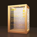 2017 Flagship Store Photo Check-in Spot With Golden Frame Display Case And Text Decorations