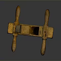 Vintage Wooden Plane With Two Wooden Handles And Worn Surface