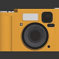 Yellow Retro Style Digital Camera With Compact Body And High Quality Lens For Digital Photography
