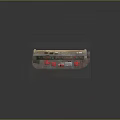 Vintage Small Shop Model With Roll Up Doors Red Tables And Trash Bins