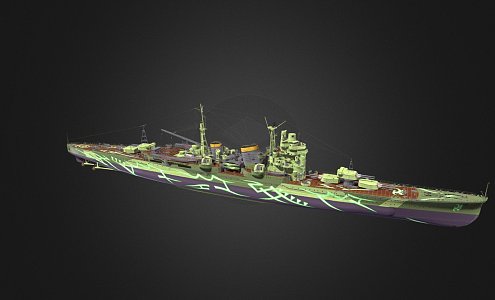 modern warship 3d model