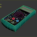 Digital Multimeter For Computer Repair With Teal Casing LCD Display Control Dial And Buttons 3d model