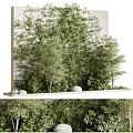 Natural Layered Garden Landscape Design With Vertical Living Wall Bamboo And Stones