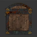 Vintage Wooden Trunk With Decorative Metal Buckles Carved Patterns And Rustic Blue Brown Finish