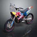 Red Bull Off Road Motorcycle With Blue Red Yellow Body And Off Road Tires