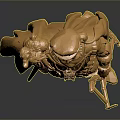 Golden Armored Man Statue With Sword Cloak And Medieval Knight Design