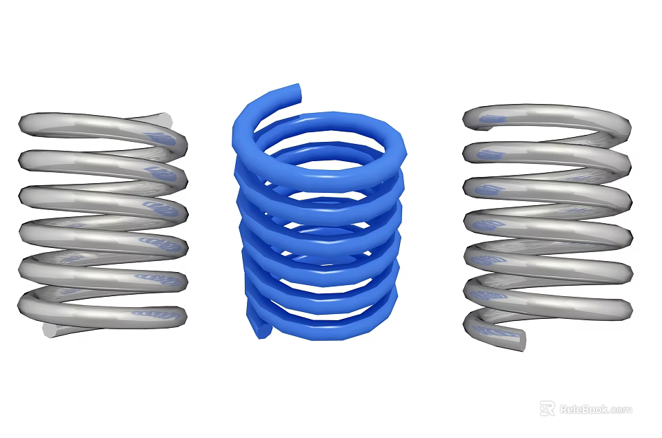 Hardware Tools Metal Springs Featuring Blue and Silver Coils for Industrial Applications 3d model 