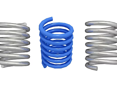 Hardware Tools Metal Springs Featuring Blue and Silver Coils for Industrial Applications 3d model
