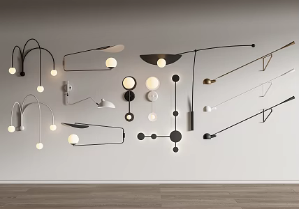 Modern wall lamp wall lamp combination 3d model