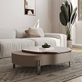 Cream wind sofa coffee table 3d model