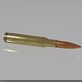Detailed Metallic Bullet With Golden Brass Casing And Red Copper Tip