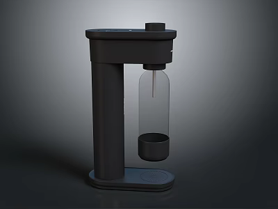 Modern Black Electric Beverage Maker With Transparent Bottle And Container Base 3d model